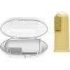 imageDr Browns Silicone Finger Toothbrush for Baby with TravelStorage Case 3m Gray and Yellow 2Pack2 Pack  Gray  Yellow