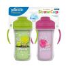 imageDr Browns Milestones Insulated Sippy Cup with Straw and Handles SpillProof Tumbler with Lid 2Pack Blue ampamp Green 10 oz300 mL BPA Free 12m2Pack  Green  Purple