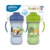 imageDr Browns Milestones Insulated Sippy Cup with Straw and Handles SpillProof Tumbler with Lid 2Pack Green ampamp Purple 10 oz300 mL BPA Free 12m2pack  Blue  Green