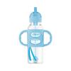 imageDr Browns Milestones Narrow Sippy Straw Bottle SpillProof with 100 Silicone Handles and Weighted Straw 8 oz250 mL Blue 6m1 Count Pack of 1