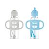 imageDr Browns Milestones Narrow Sippy Straw Bottle SpillProof with 100 Silicone Handles and Weighted Straw 8 oz250 mL Blue 6m1 Count Pack of 2