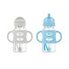 imageDr Browns Milestones WideNeck Sippy Straw Bottle with 100 Silicone Handles and Weighted Straw 9 oz270 mL Green 6mGray  Blue