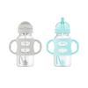 imageDr Browns Milestones WideNeck Sippy Straw Bottle with 100 Silicone Handles and Weighted Straw 9 oz270 mL Green 6mGray  Green