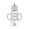 imageDr Browns Milestones WideNeck Sippy Straw Bottle with 100 Silicone Handles and Weighted Straw 9 oz270 mL Green 6mGray