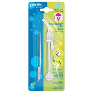 imageDr Browns Babys First Straw Cup Straw Replacement Kit with One Straw and One Cleaning Brush BPA Free