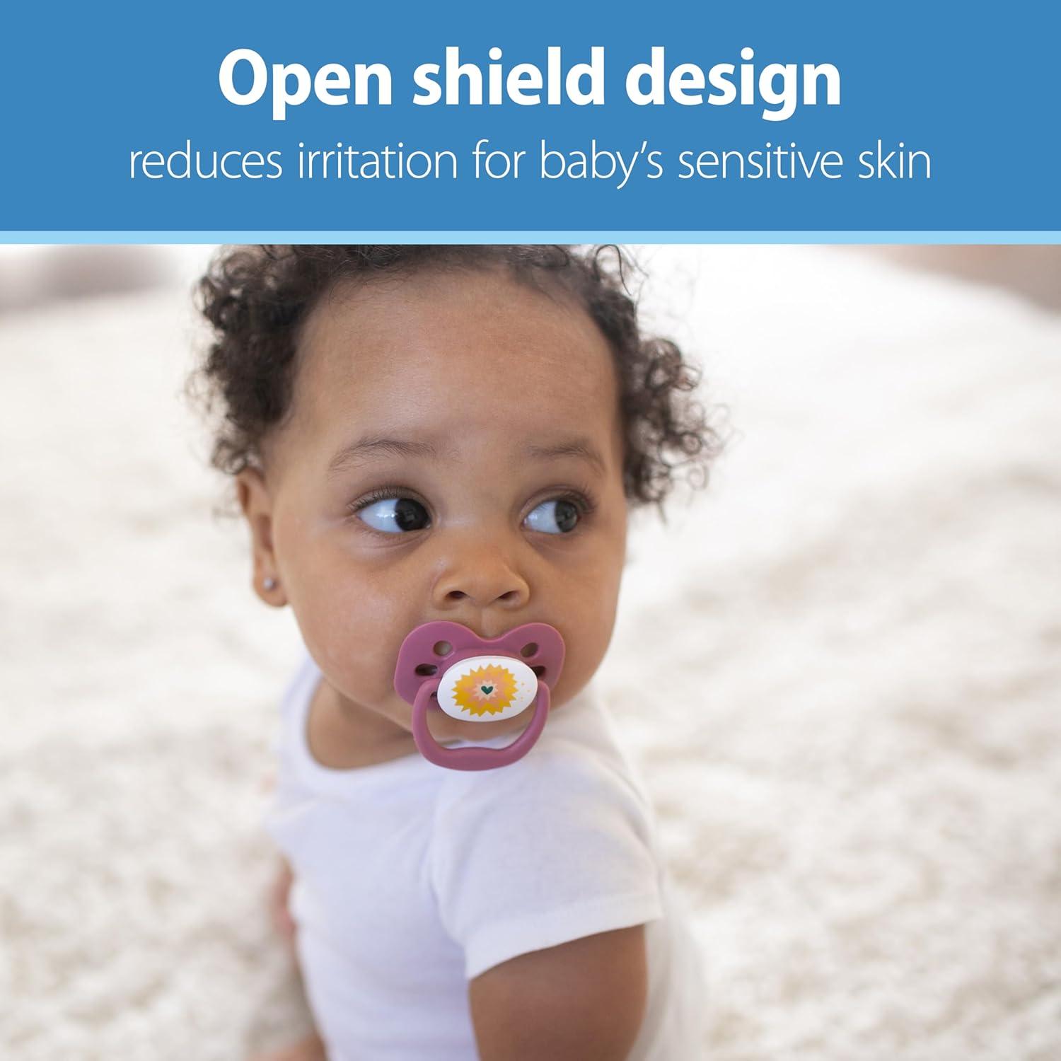imageDr Browns Advantage GlowintheDark Baby Pacifier Fully Symmetrical Soother with Soft Silicone Bulb Coral Ocean 06m BPA Free 2 Pack4 Pack  GlowintheDark Blue SunriseBlue Ocean