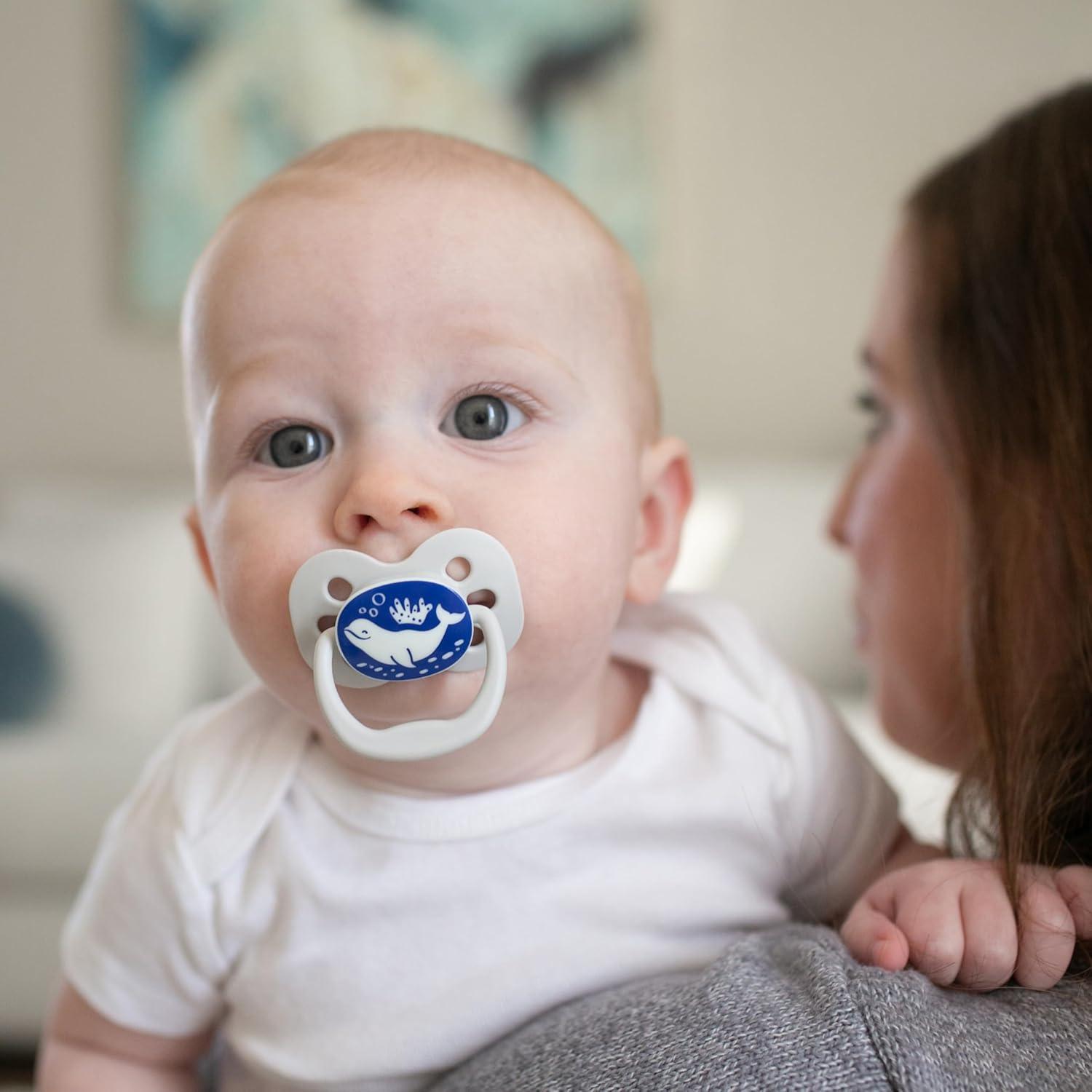 imageDr Browns Advantage GlowintheDark Baby Pacifier Fully Symmetrical Soother with Soft Silicone Bulb Coral Ocean 06m BPA Free 2 Pack4 Pack  GlowintheDark Blue OceanBlue Sunrise