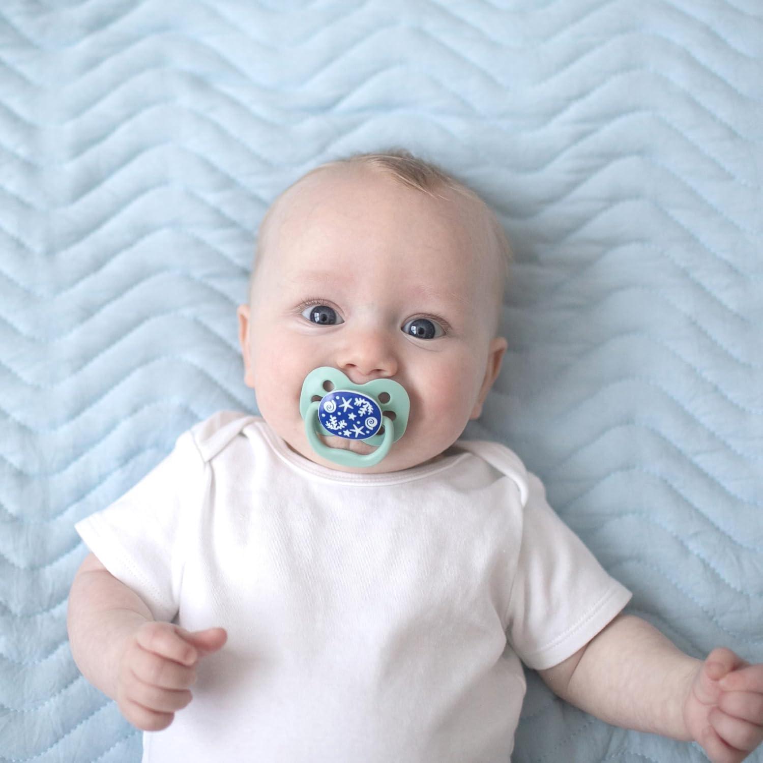 imageDr Browns Advantage GlowintheDark Baby Pacifier Fully Symmetrical Soother with Soft Silicone Bulb Coral Ocean 06m BPA Free 2 Pack4 Pack  GlowintheDark Blue OceanBlue Sunrise