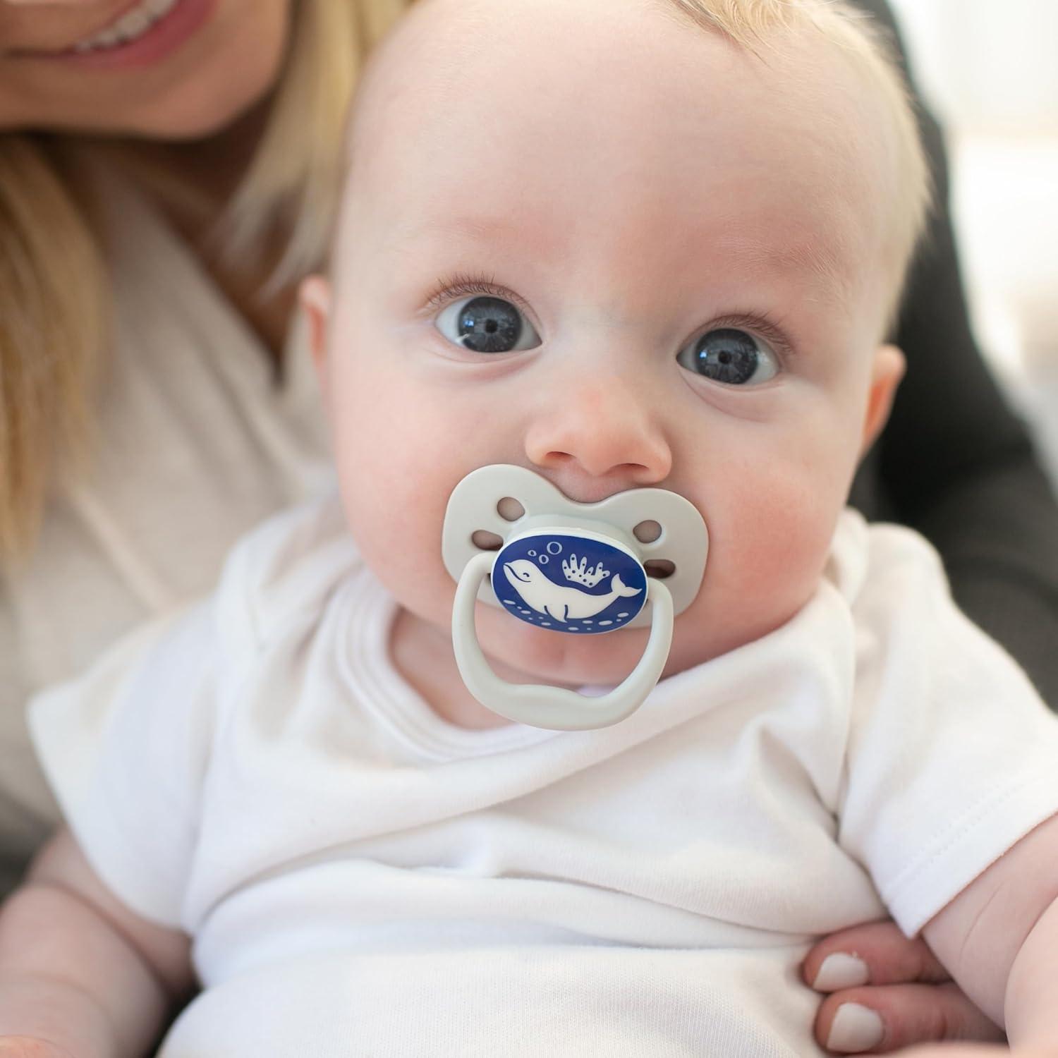 imageDr Browns Advantage GlowintheDark Baby Pacifier Fully Symmetrical Soother with Soft Silicone Bulb Coral Ocean 06m BPA Free 2 Pack4 Pack  GlowintheDark Blue OceanBlue Sunrise