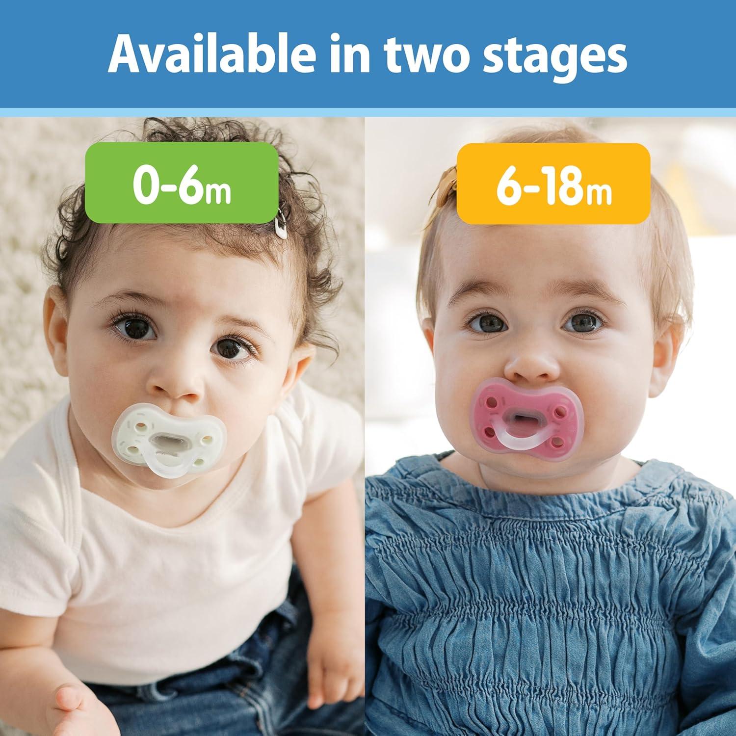imageDr Browns Advantage OnePiece Silicone Baby Pacifier Fully Symmetrical Soother CoralLight PinkPink 618m BPA Free 3 Pack3 Pack  CoralLight PinkPink