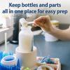 imageDr Browns 2in1 Dry ampamp Prep Silicone Mat Silicone Baby Bottle Drying Mat with Removable Pegs for Baby Essentials Builtin Bottle Prep BPAFreeDrying Mat
