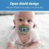 imageDr Browns Advantage GlowintheDark Baby Pacifier Fully Symmetrical Soother with Soft Silicone Bulb Skateboard SnailBlue Nature 618m BPA Free 4 Pack2 Pack  GlowintheDark Blue Nature