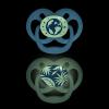 imageDr Browns Advantage GlowintheDark Baby Pacifier Fully Symmetrical Soother with Soft Silicone Bulb Skateboard SnailBlue Nature 618m BPA Free 4 Pack2 Pack  GlowintheDark Blue Nature