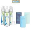 imageDr Browns AntiColic Options Narrow Glass Baby Bottle Starter Set with Silicone Bottle Sleeves Levels 1 2 and 3 Nipples Soft Touch Cleaning Brush StorageTravel Caps and HappyPaci1 Count Pack of 3
