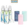 imageDr Browns AntiColic Options Narrow Glass Baby Bottle Starter Set with Silicone Bottle Sleeves Levels 1 2 and 3 Nipples Soft Touch Cleaning Brush StorageTravel Caps and HappyPaci1 Count Pack of 3