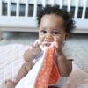 imageDr Browns Lovey Blanket with Beaded Teether Ring and HappyPaci 100 Silicone OnePiece Pacifier Soothing Security Blanket Set for Baby Peach Suns 0mPeach Blanket Set with Teether  HappyPaci
