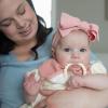 imageDr Browns Muslin Bandana Bibs with SnapOn Removable Beaded TeetherPinkCream