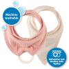 imageDr Browns Muslin Bandana Bibs with SnapOn Removable Beaded TeetherPinkCream