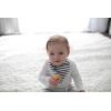 imageDr Browns Super Soft ampamp Absorbent Baby Bandana Bib with SnapOn Teether 3m 2PackBlack Stripes  Bananas