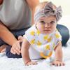 imageDr Browns Super Soft ampamp Absorbent Baby Bandana Bib with SnapOn Teether 3m 2PackBlack Stripes  Bananas