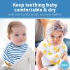 imageDr Browns Super Soft ampamp Absorbent Baby Bandana Bib with SnapOn Teether 3m 2PackNavy Stripes  Bananas