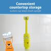imageDr Browns ToothScrubber Toothbrush ThreeSided Toddler Training Toothbrush for Ages 14 Years with Suction Cup Base and Color Changing Bristles1 Pack  Green Monster