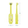 imageDr Browns ToothScrubber Toothbrush ThreeSided Toddler Training Toothbrush for Ages 14 Years with Suction Cup Base and Color Changing Bristles1 Pack  Green Monster