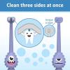 imageDr Browns ToothScrubber Toothbrush ThreeSided Toddler Training Toothbrush for Ages 14 Years with Suction Cup Base and Color Changing Bristles1 Pack  Purple Monster