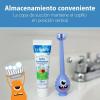 imageDr Browns ToothScrubber Toothbrush ThreeSided Toddler Training Toothbrush for Ages 14 Years with Suction Cup Base and Color Changing Bristles1 Pack  Purple Monster