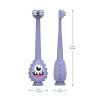 imageDr Browns ToothScrubber Toothbrush ThreeSided Toddler Training Toothbrush for Ages 14 Years with Suction Cup Base and Color Changing Bristles1 Pack  Purple Monster
