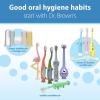imageDr Browns ToothScrubber Toothbrush ThreeSided Toddler Training Toothbrush for Ages 14 Years with Suction Cup Base and Color Changing Bristles2 Pack  Toddler Toothscrubber Set With Strawberry Toothpaste