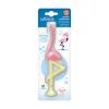 imageDr Browns ToothScrubber Toothbrush ThreeSided Toddler Training Toothbrush for Ages 14 Years with Suction Cup Base and Color Changing Bristles2 Pack  Toddler Toothbrush  Purple Monster  Flamingo