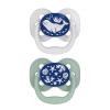 imageDr Browns Advantage GlowintheDark Baby Pacifier Fully Symmetrical Soother with Soft Silicone Bulb Coral Ocean 06m BPA Free 2 Pack2 Pack  GlowintheDark Blue Ocean