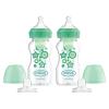 imageDr Browns AntiColic Options WideNeck Sippy Bottle Starter Kit 9oz270mL with Level 3 MediumFast Flow Nipple and Soft 100 Silicone Sippy Spout Blue BPA Free 6m9 oz  Wide  Variety 2 Pack  Green