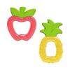 imageDr Browns Learning Loop Baby Teether Ring Multiple Shapes and Textures 100 Silicone BPAFree 3mAquaCool Fruits