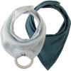 imageDr Browns Muslin Bandana Bibs with SnapOn Removable Beaded TeetherLight BlueTeal
