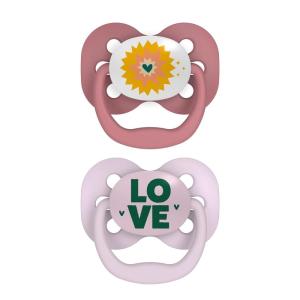 imageDr Browns Advantage GlowintheDark Baby Pacifier Fully Symmetrical Soother with Soft Silicone Bulb Coral Ocean 06m BPA Free 2 Pack2 Pack  Lavendar Love