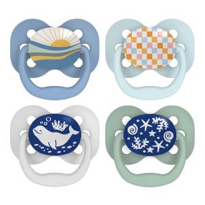 imageDr Browns Advantage GlowintheDark Baby Pacifier Fully Symmetrical Soother with Soft Silicone Bulb Coral Ocean 06m BPA Free 2 Pack4 Pack  GlowintheDark Blue OceanBlue Sunrise