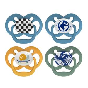 imageDr Browns Advantage GlowintheDark Baby Pacifier Fully Symmetrical Soother with Soft Silicone Bulb Skateboard SnailBlue Nature 618m BPA Free 4 Pack4 Pack  GlowintheDark Blue Nature  Skateboard Snail