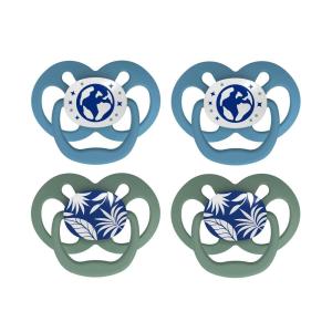imageDr Browns Advantage GlowintheDark Baby Pacifier Fully Symmetrical Soother with Soft Silicone Bulb Skateboard SnailBlue Nature 618m BPA Free 4 Pack4 Pack  GlowintheDark Blue Nature