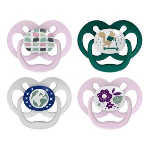 imageDr Browns Advantage GlowintheDark Baby Pacifier Fully Symmetrical Soother with Soft Silicone Bulb Skateboard SnailBlue Nature 618m BPA Free 4 Pack4 Pack  GlowintheDark Purple Nature  Scooter Squirrel