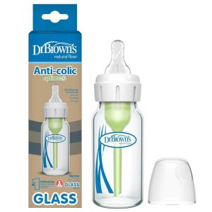imageDr Browns AntiColic Options Narrow Glass Baby Bottle Starter Set with Silicone Bottle Sleeves Levels 1 2 and 3 Nipples Soft Touch Cleaning Brush StorageTravel Caps and HappyPaci1 Count Pack of 1