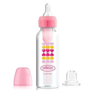 imageDr Browns AntiColic Options Narrow Sippy Bottle Starter Kit 8oz250mL with Level 3 MediumFast Flow Nipple and Soft 100 Silicone Sippy Spout Green BPA Free 6mPink