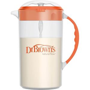 imageDr Browns Baby Formula Mixing Pitcher with Adjustable Stopper Locking Lid ampamp No Drip Spout Orange BPA Free 36oz 1 PackOrange