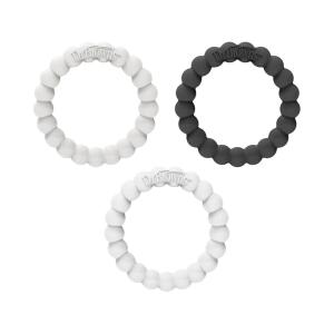 imageDr Browns Flexees Beaded Teether Rings 100 Silicone Soft ampamp Easy to Hold Encourages SelfSoothe 3 Pack Black White Gray BPA Free 3mBlack  Gray  White
