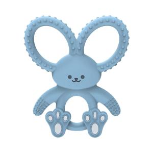 imageDr Browns Flexees Blue Bunny Soft 100 Silicone Baby Teether BPA Free 3mBunny  Blue
