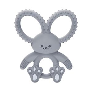 imageDr Browns Flexees Blue Bunny Soft 100 Silicone Baby Teether BPA Free 3mBunny  Gray