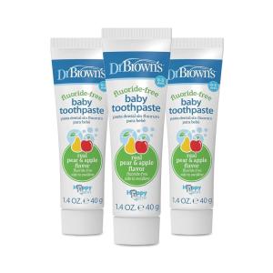 imageDr Browns FluorideFree Baby Toothpaste Infant ampamp Toddler Oral Care Apple Pear 3Pack 14oz40g 03 years3 Pack  Apple Pear