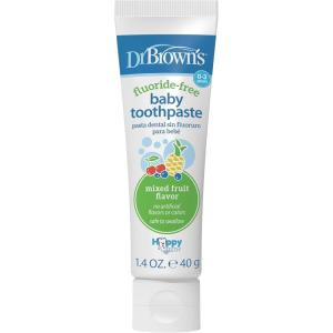 imageDr Browns FluorideFree Baby Toothpaste Safe to Swallow Apple Pear 1Pack 14oz40g 03 yearsMixed Fruit