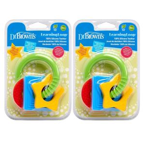 imageDr Browns Learning Loop Baby Teether Ring Multiple Shapes and Textures 100 Silicone BPAFree 3mLearning Loops  Value Pack
